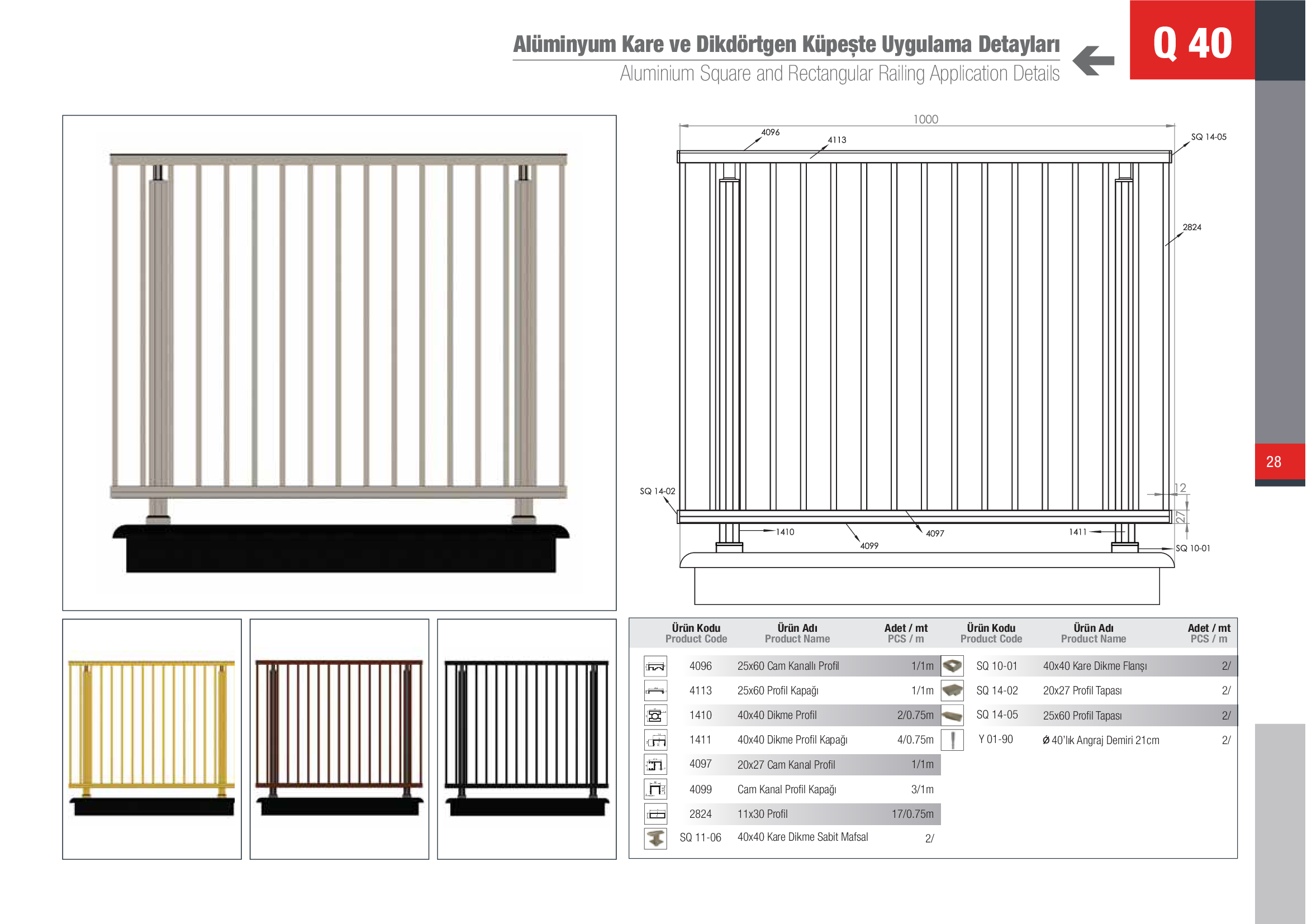 Küpeşte Kare Sistemleri 24
